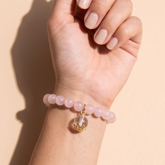 Full-Flesh Rose Quartz Breath Bead | The Aura Collection