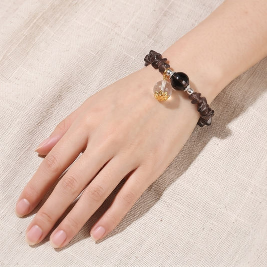 Raw Smoky Quartz Chip Breath Bead | The Inner Peace Collection