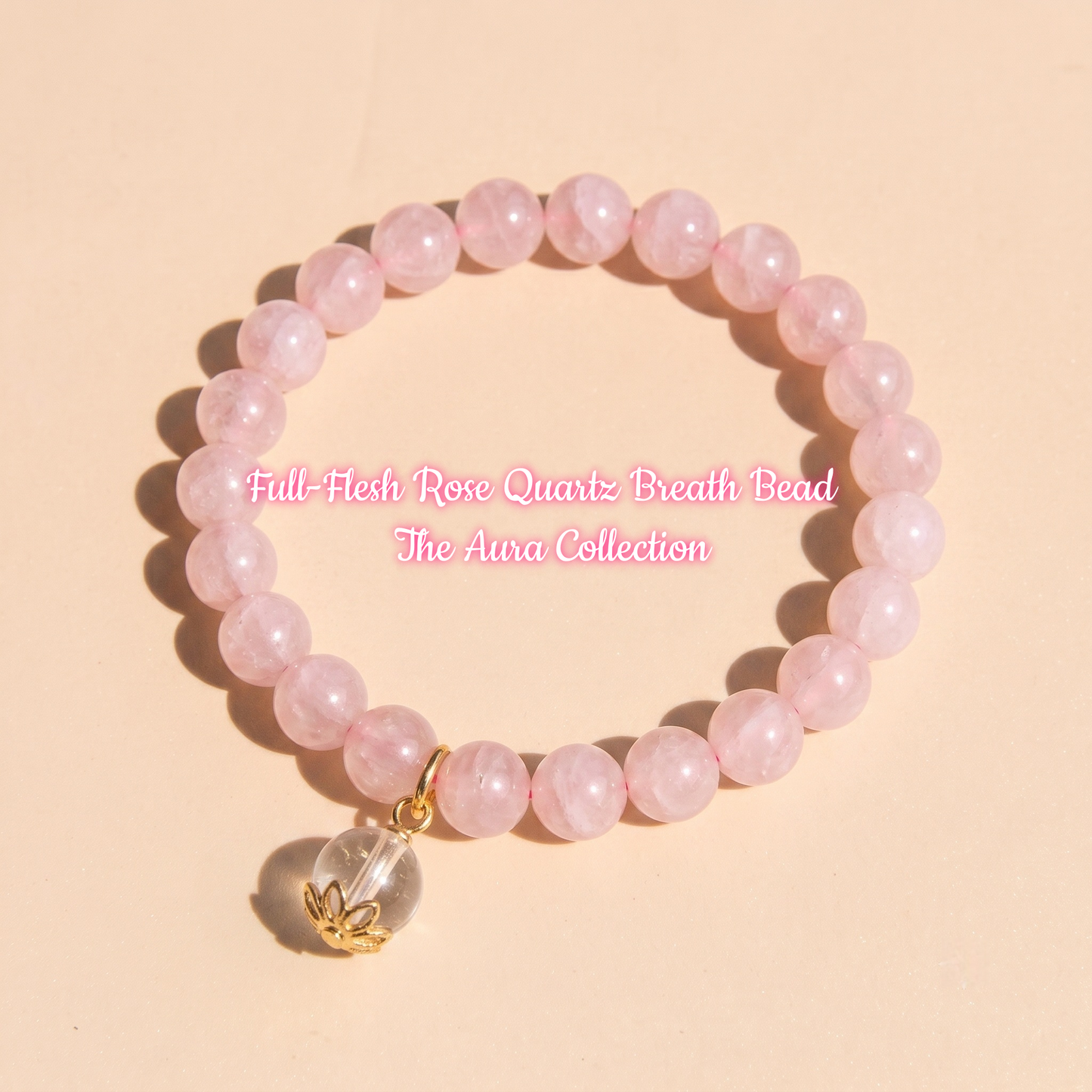 Full-Flesh Rose Quartz Breath Bead | The Aura Collection